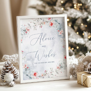 Winterschneeflocken - Ratschläge und Wünsche für N Poster