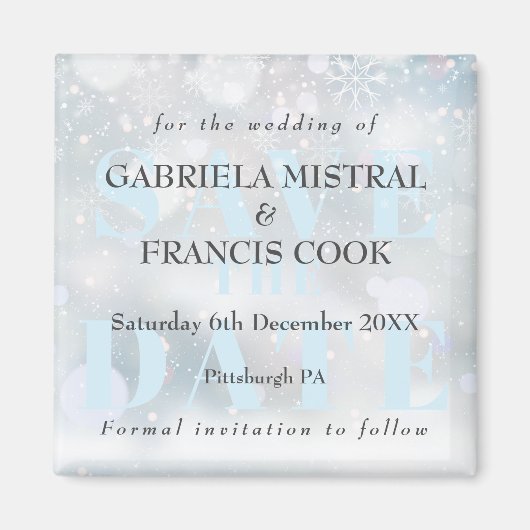 Winterschneeflocken retten das Date Magnet (Vorne)