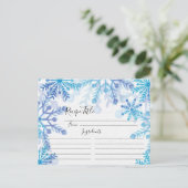 Winterschneeflocken Rezept-Karte Postkarte (Stehend Vorderseite)