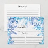 Winterschneeflocken Rezept-Karte Postkarte (Vorne/Hinten)