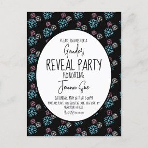 Winterschneeflocken Rosa Blaues Geschlecht Postkarte