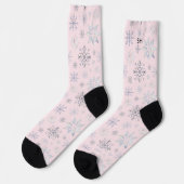Winterschneeflocken Rosa Personalisierte Socken (Linkes Detail)