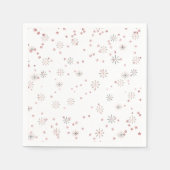 Winterschneeflocken Rosa und Silber Serviette (Vorderseite)