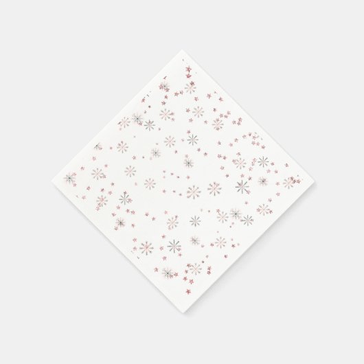 Winterschneeflocken Rosa und Silber Serviette (Ecke)