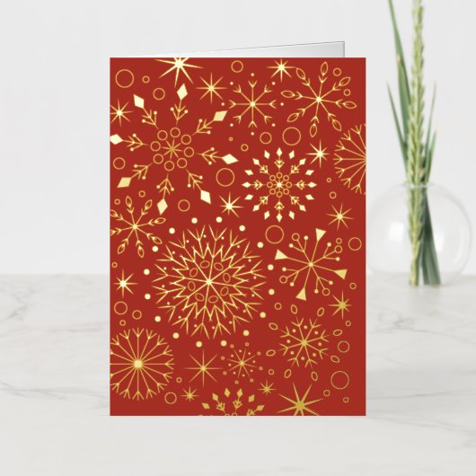 Winterschneeflocken Rot und Gold (Vorderseite)
