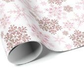 Winterschneeflocken Rot und Rosa Muster Wrapping P Geschenkpapier (Rolleneckpunkt)
