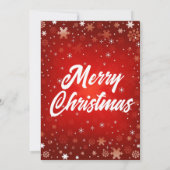 Winterschneeflocken Rot Weißes Weihnachtsfest Part Einladung (Rückseite)