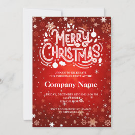 Winterschneeflocken Rot Weißes Weihnachtsfest Part Einladung