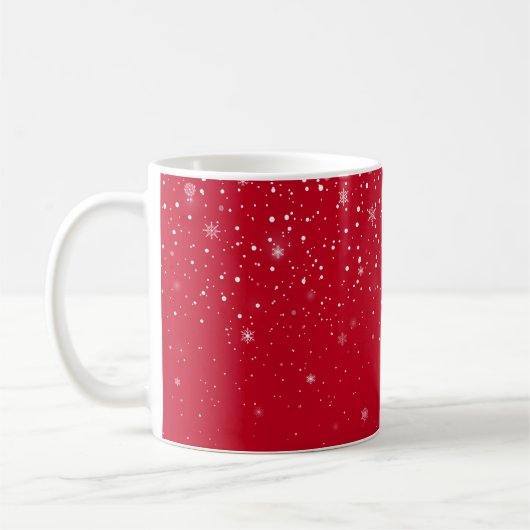 Winterschneeflocken rote KAFFEE TASSE (Links)