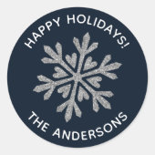 Winterschneeflocken Runder Aufkleber (Vorderseite)
