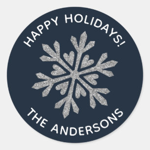 Winterschneeflocken Runder Aufkleber