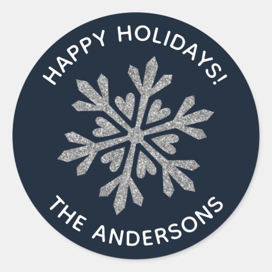 Winterschneeflocken Runder Aufkleber (Vorderseite)