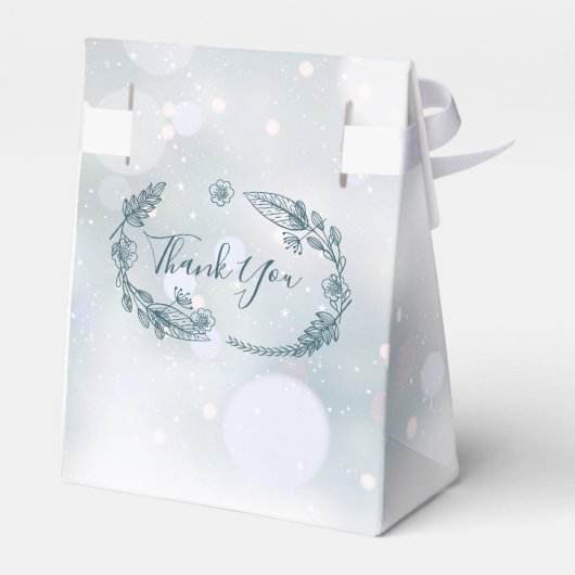 Winterschneeflocken Rustikale Hochzeit Geschenkschachtel (Rückseite)