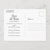 Winterschneeflocken Save the Date Ankündigungspostkarte (Rückseite)