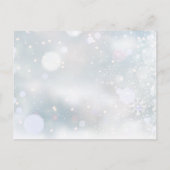 Winterschneeflocken Save the Date Ankündigungspostkarte (Rückseite)