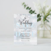 Winterschneeflocken Save the Date Ankündigungspostkarte (Stehend Vorderseite)