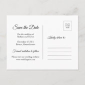 Winterschneeflocken Save the Date Ankündigungspostkarte (Rückseite)