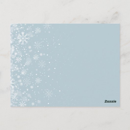 Winterschneeflocken Save the Date Karte (Rückseite)