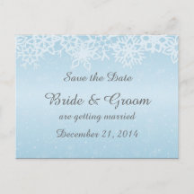 Winterschneeflocken Save the Date Postkarte