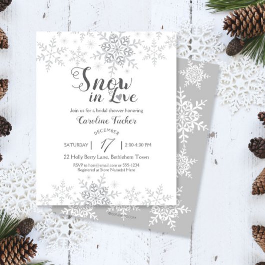 Winterschneeflocken Schnee in der Liebe Brautparty