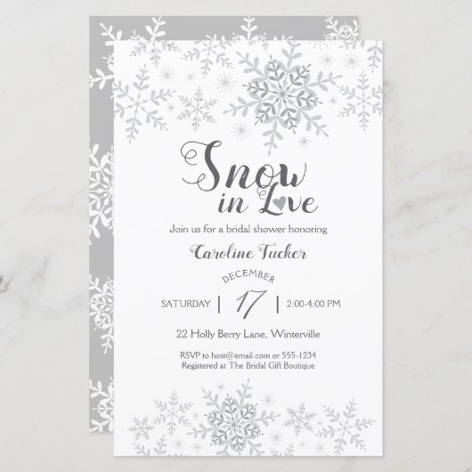 Winterschneeflocken Schnee in Liebe Brautparty (Vorne/Hinten)