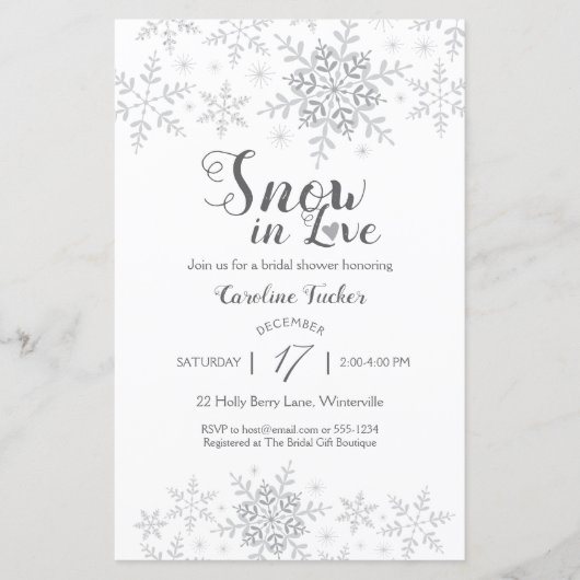 Winterschneeflocken Schnee in Liebe Brautparty (Vorderseite)
