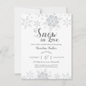 Winterschneeflocken Schnee in Liebe Brautparty Einladung (Vorderseite)