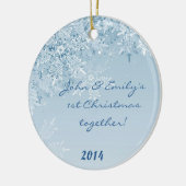 Winterschneeflocken Schnee Personalisierter Name O Keramikornament (Links)