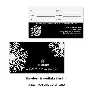 Winterschneeflocken Schwarz/Weiß-Geschenkgutschein