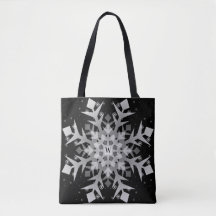Winterschneeflocken Schwarze Allround-Print-Tasche