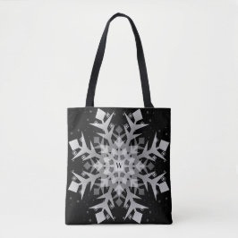 Winterschneeflocken Schwarze Allround-Print-Tasche Tasche