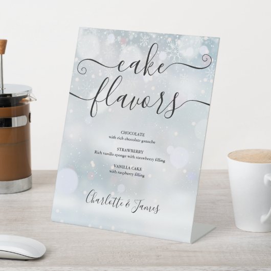 Winterschneeflocken Signature Script Cake Aromen Sockelschild (In SItu)