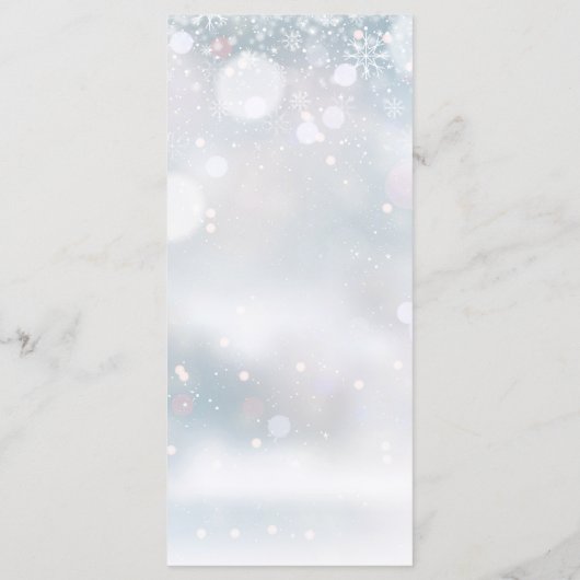 Winterschneeflocken Signature-Skriptmenü für Hochz Menükarte (Rückseite)