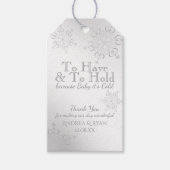 Winterschneeflocken Silber Geschenkanhänger (Vorderseite)