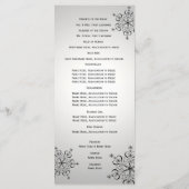 Winterschneeflocken Silver Gray Wedding Programm (Rückseite)