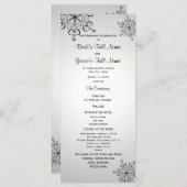 Winterschneeflocken Silver Gray Wedding Programm (Vorne/Hinten)
