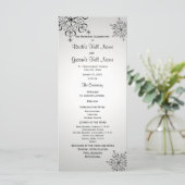 Winterschneeflocken Silver Gray Wedding Programm (Stehend Vorderseite)