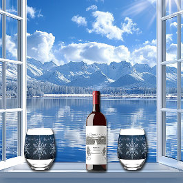 Winterschneeflocken Sparkle Sterne Frohes Neues Ja Weinglas Ohne Stiel