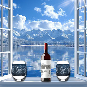 Winterschneeflocken Sparkle Sterne Frohes Neues Ja Weinglas Ohne Stiel
