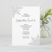 Winterschneeflocken Süße 16 Geburtstagsparty Einladung (Stehend Vorderseite)