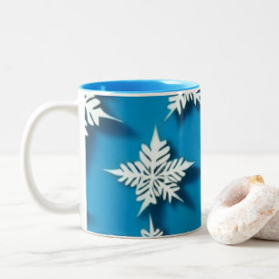 Winterschneeflocken-Tasse Gemütliche Weihnachts- Zweifarbige Tasse