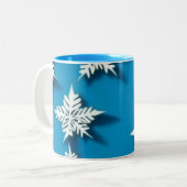 Winterschneeflocken-Tasse | Gemütliche Weihnachts- Zweifarbige Tasse (Vorderseite Links)