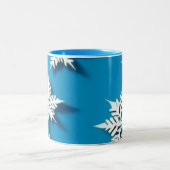 Winterschneeflocken-Tasse | Gemütliche Weihnachts- Zweifarbige Tasse (Mittel)