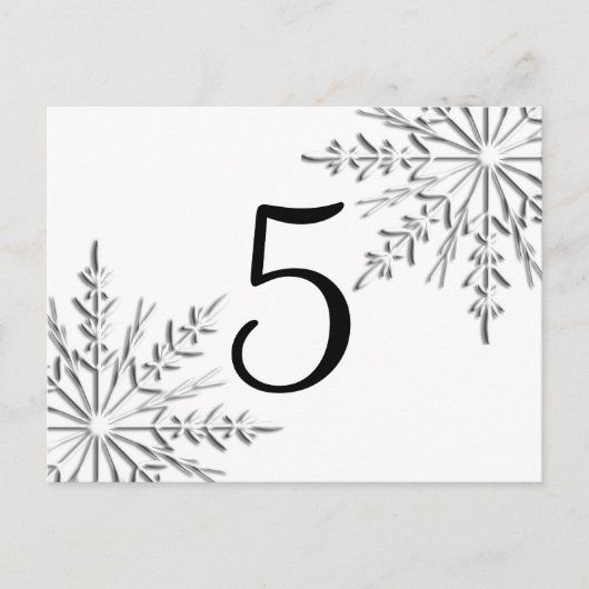 Winterschneeflocken Tischnummer (Vorderseite)