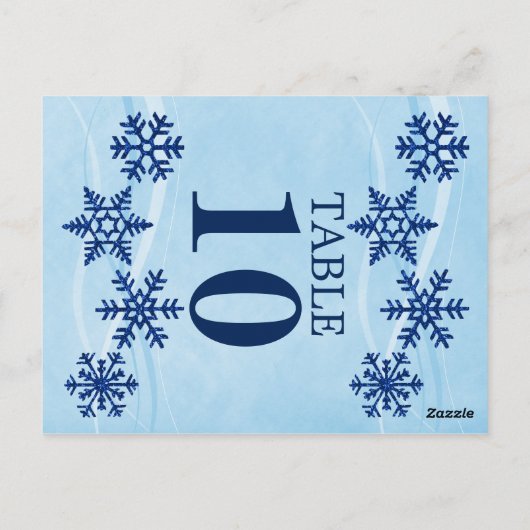 Winterschneeflocken Tischnummer Card (Rückseite)