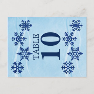 Winterschneeflocken Tischnummer Card