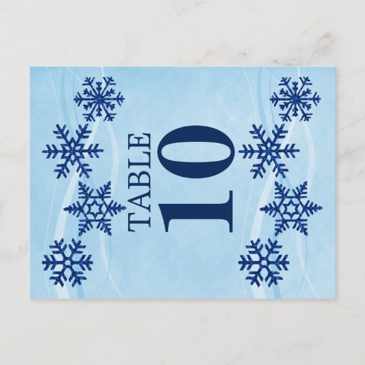 Winterschneeflocken Tischnummer Card (Vorderseite)
