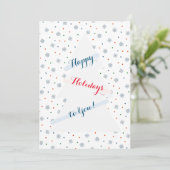 Winterschneeflocken und Punktmuster Feiertagskarte (Stehend Vorderseite)