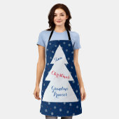 Winterschneeflocken und Punktmuster Schürze (Getragen)