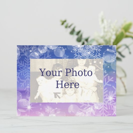 Winterschneeflocken Urlaubskarte Feiertagskarte (Stehend Vorderseite)